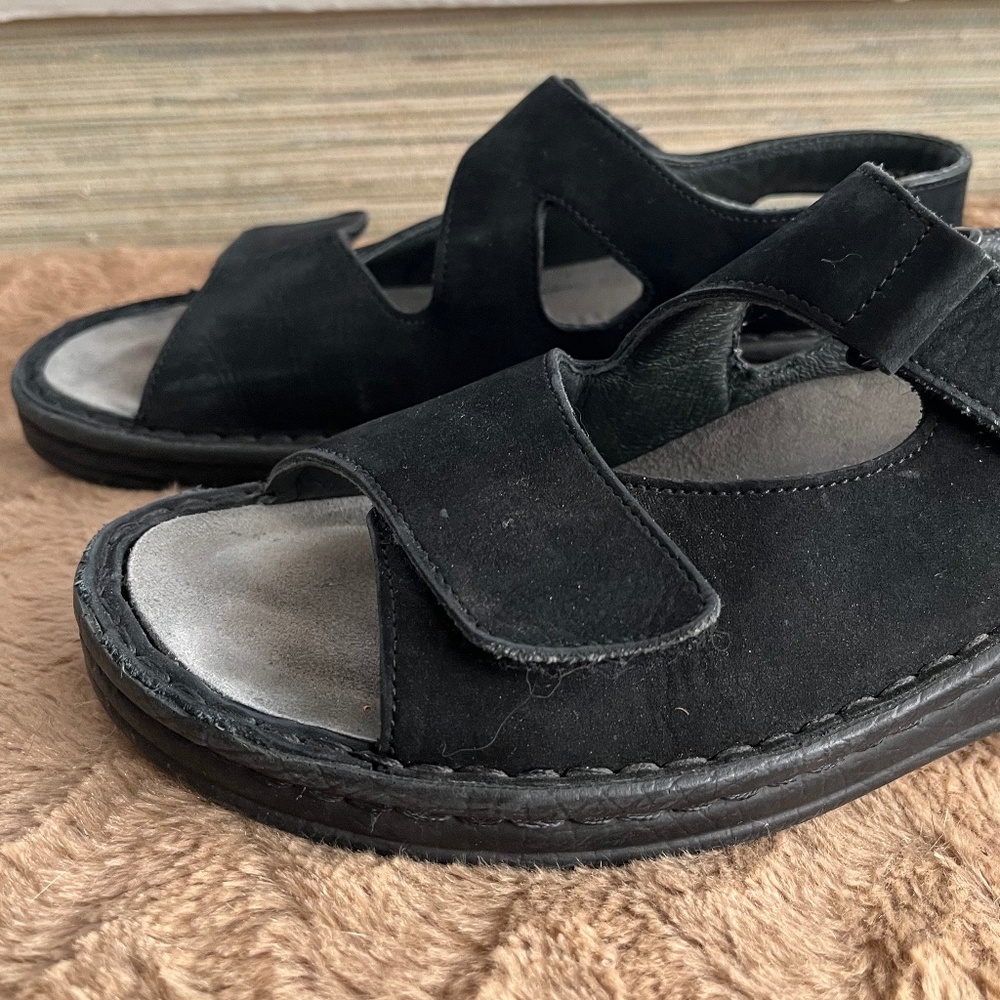Mephisto Mobils Hand Made Black Walking Sandal Size 38 - Picture 7 of 13